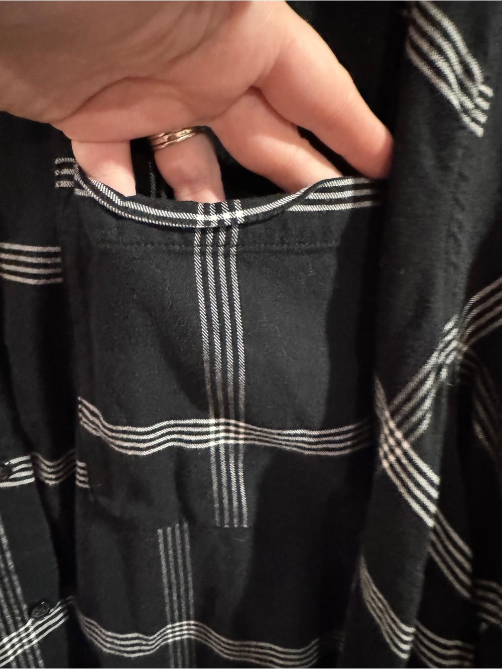 Ava & Viv Black Shirt with White Windowpane Plaid - Picture 5 of 6